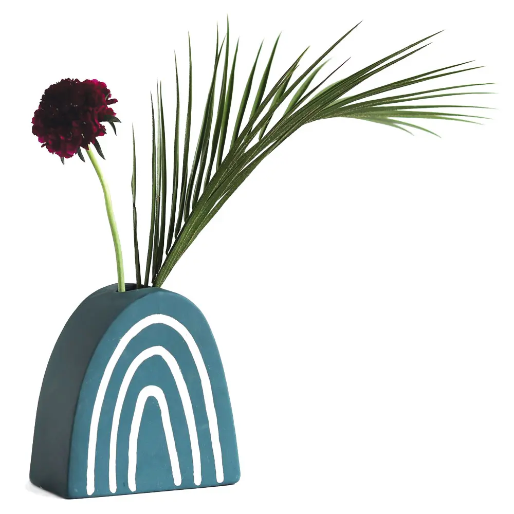 hand-painted porcelain Arch vase by Elizabeth Benotti