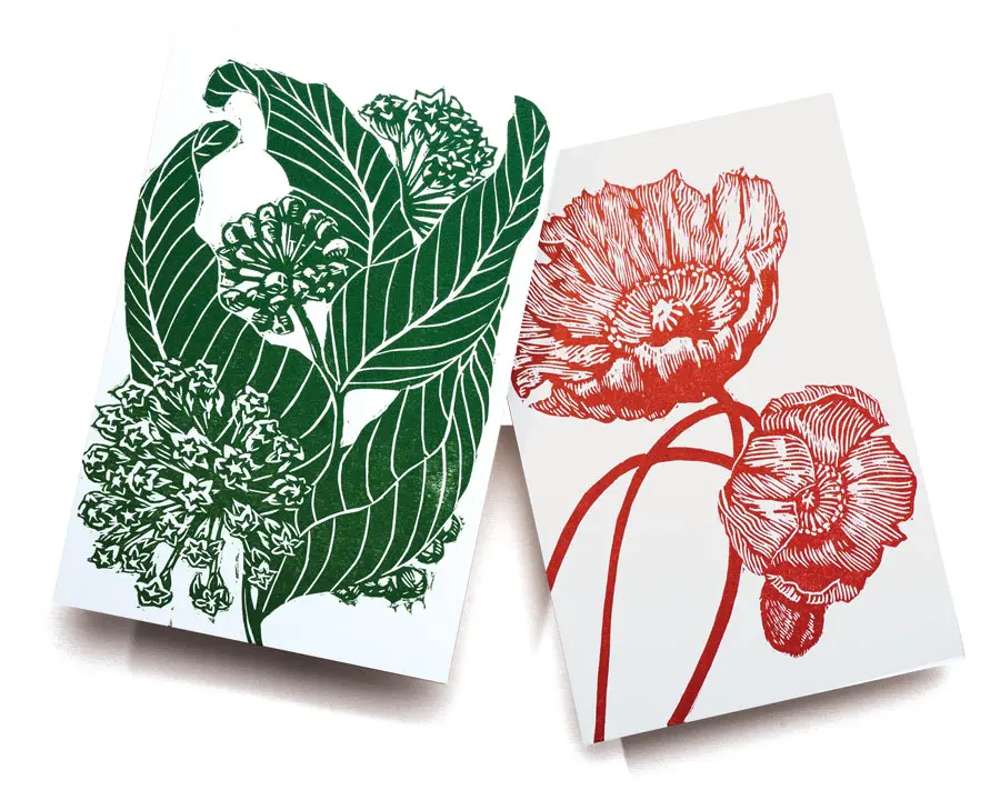 Letterpress flower cards by Portland’s Lisa Pixley