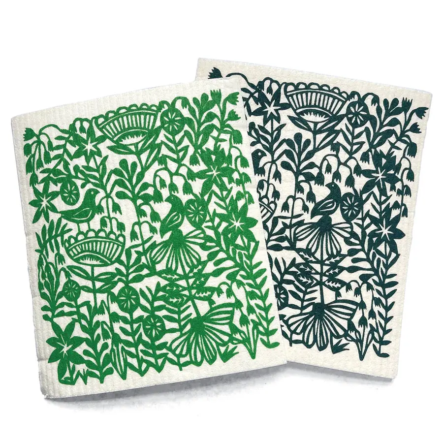 screen-printed Swedish dishcloths by Northeast Harbor’s Jennifer Judd-McGee