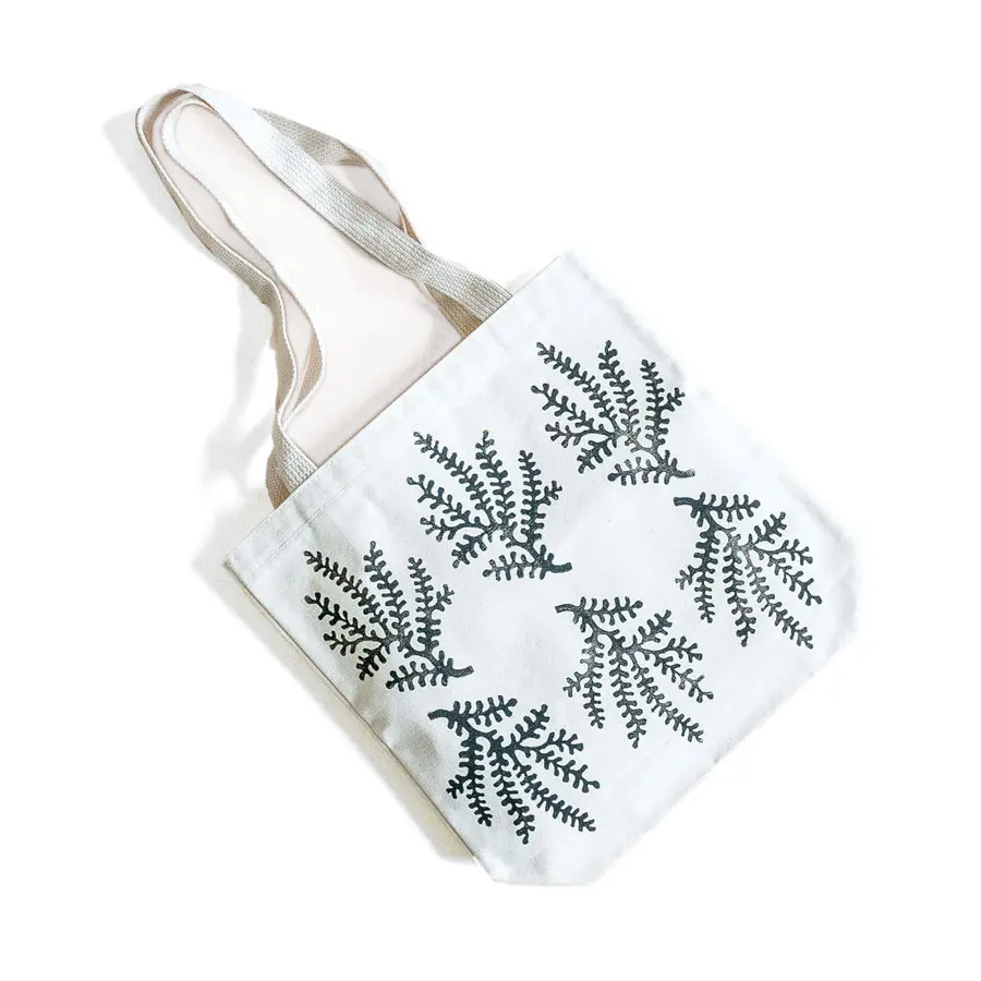 algae block-printed canvas tote by Allison McKeen