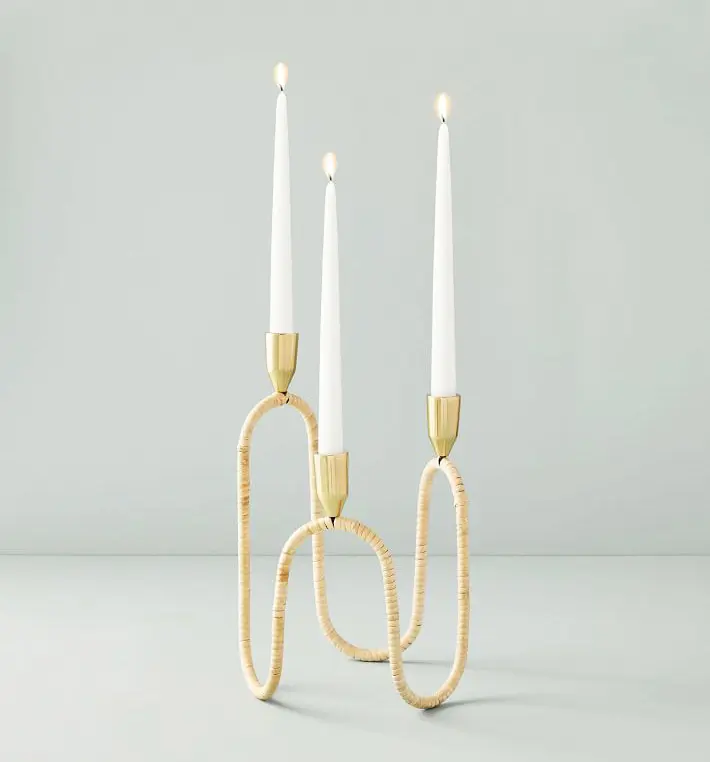 finds_candleholder Rattan-Wrapped candle holder