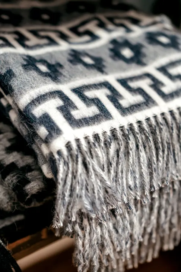 Geometric Alpaca Throw