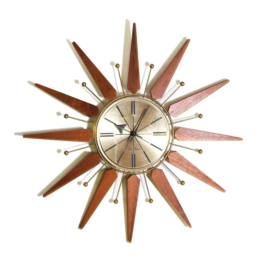 mid-century startburst clock