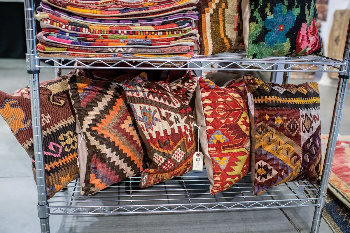 pillows sourced by Village Uncommon in Freeport, Maine