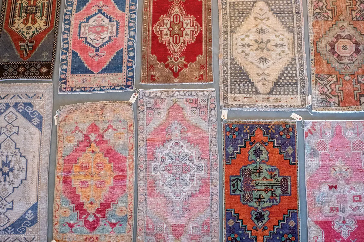rugs sourced by Village Uncommon in Freeport, Maine