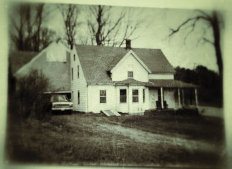 an old photo of a Maine farmhouse on Route 27 in Edgecomb
