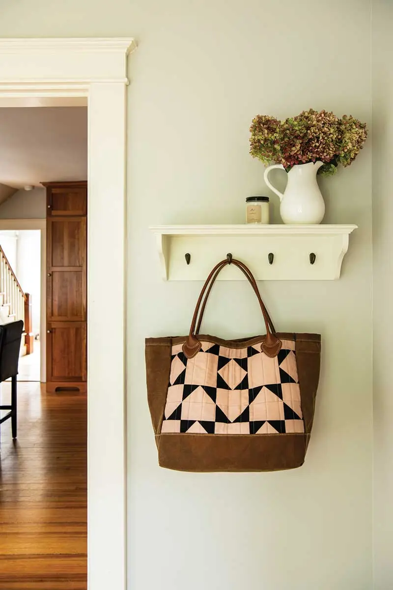 a quilted tote by Smith's General brightens the entry