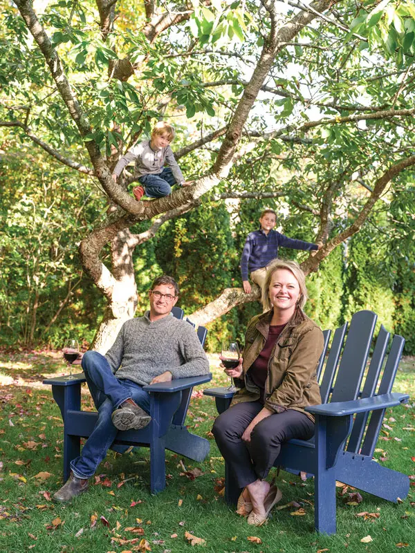 the family in their yard