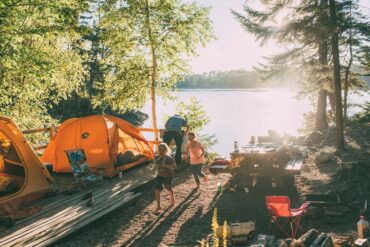 Campsites at the scenic Mount Desert Campground near Acadia National Park