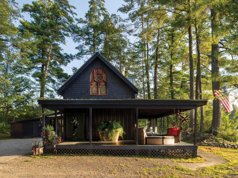 the exterior of Mercedes Foss and Jacob Akers's 1904 home on Standish’s Watchic Lake