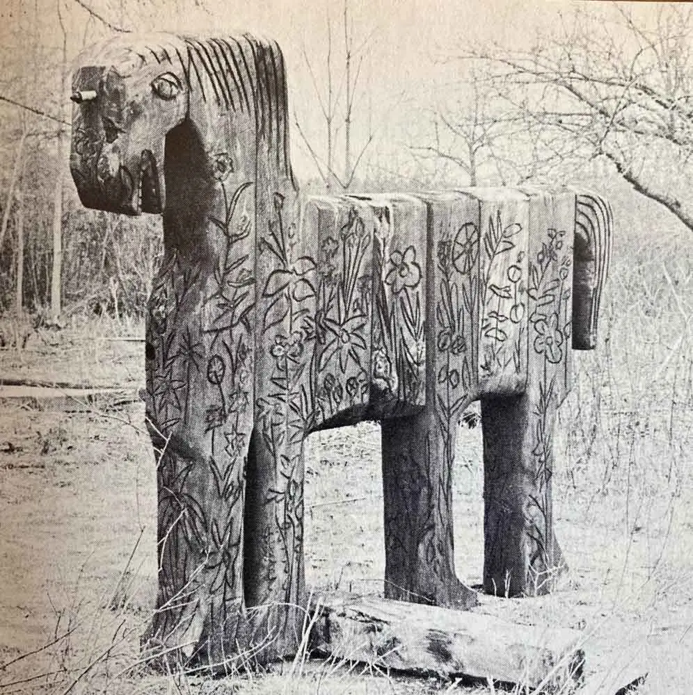 Flowered Horse, 1974, by Bernard Langlais