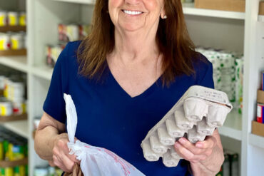 woman shopping at a food pantry