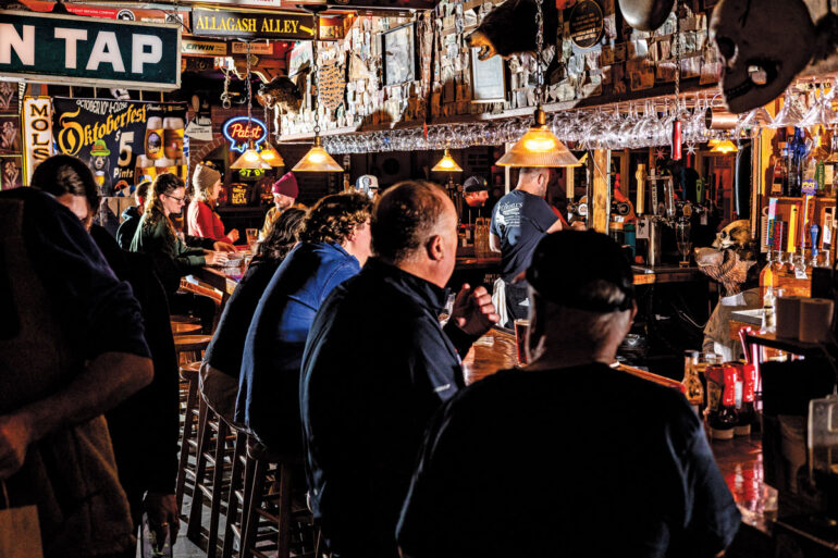 the bar at the Great Lost Bear in Portland, Maine