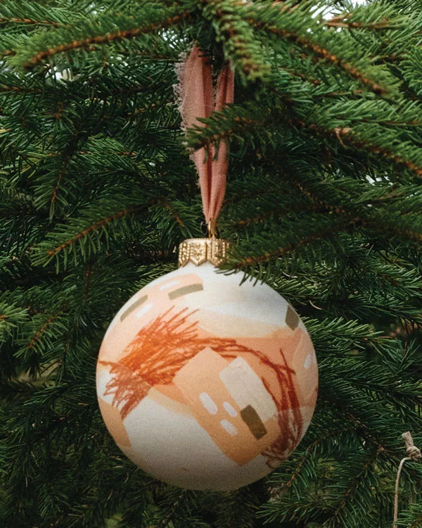 abstract maine-made holiday ornament by Jess Jefferies Creative
