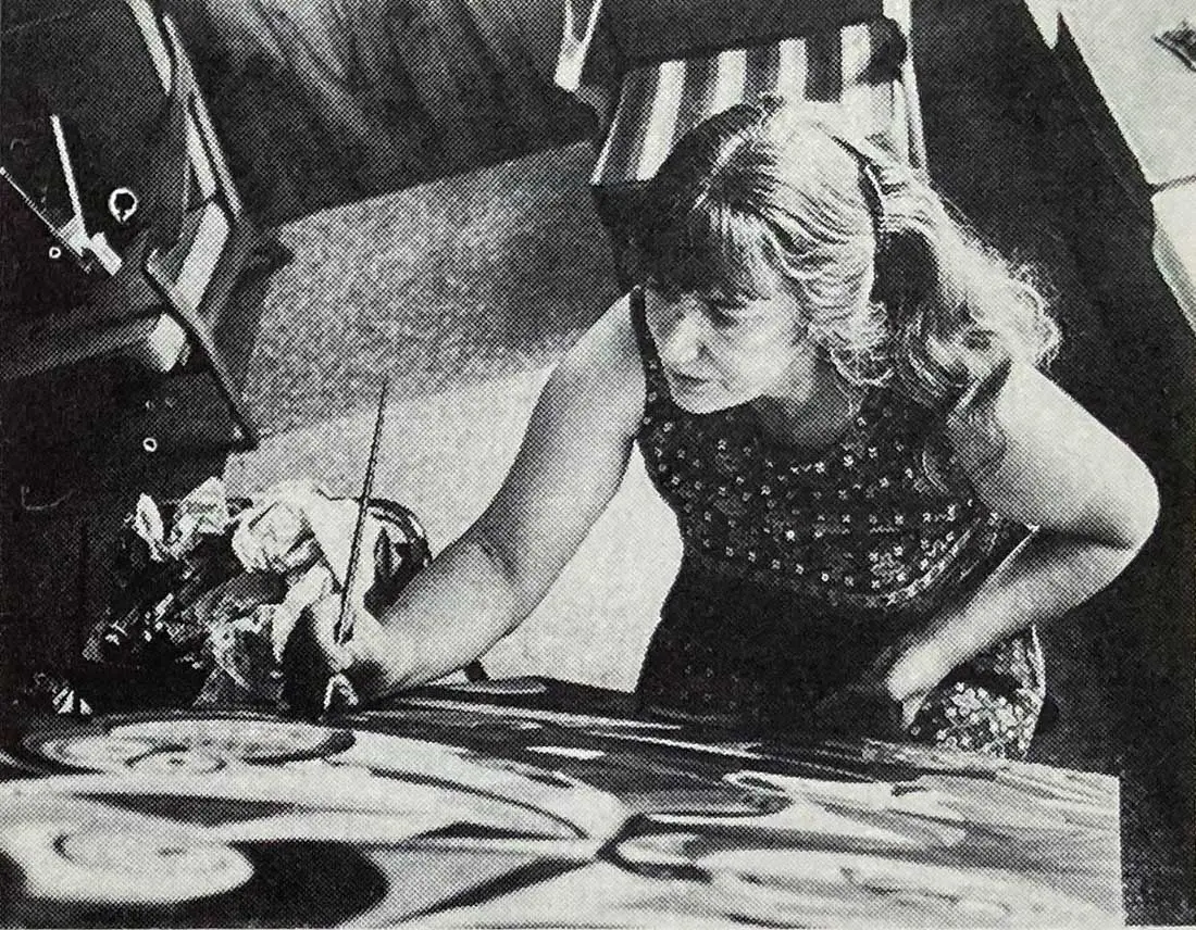 Dahlov Ipcar painting on a canvas