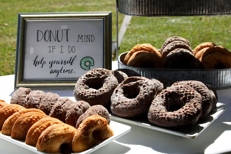 doughnuts from Moody's Diner at a wedding reception