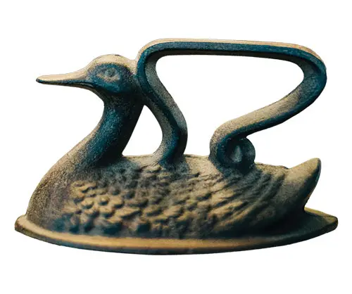 a swan-shaped iron