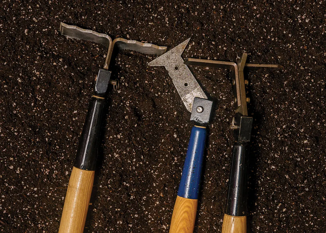 the Stinger, Ripper, and Bat Wing hoes by Midcoast Tool & Design