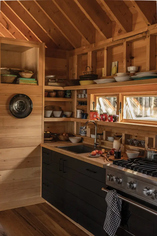 kitchen inside off grid home