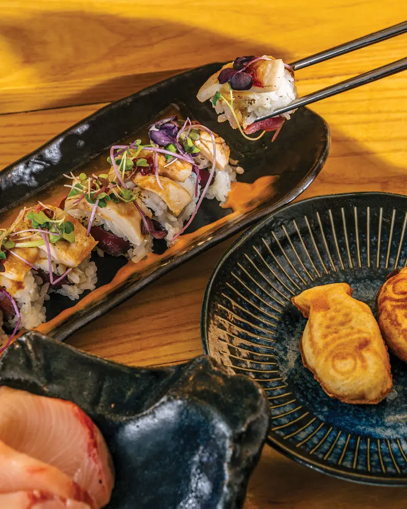 Plate of Sushi Rolls