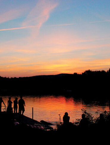 Sunset over Embden Pond, in Embden, Maine
