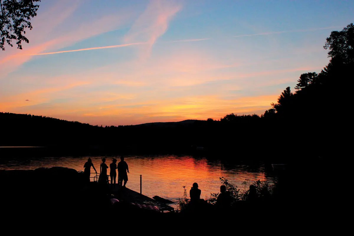 Sunset over Embden Pond, in Embden, Maine
