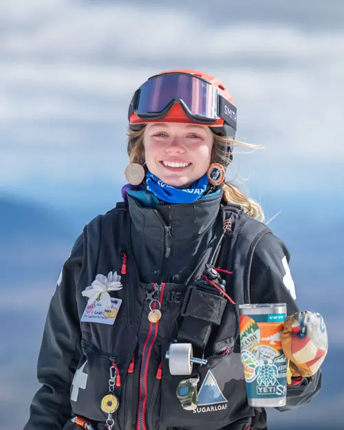University of Maine at Farmington student serving as a ski patrol intern at Sugarloaf