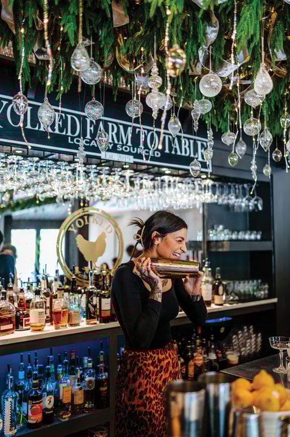 a bartender at Yolked Farm to Table in Windham, Maine