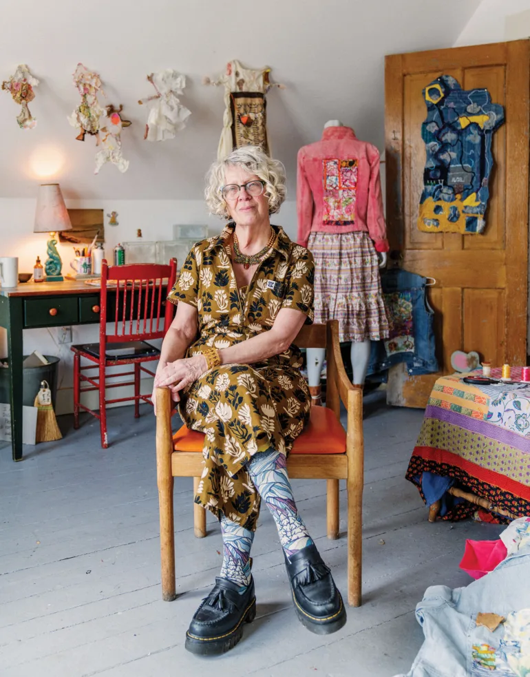 Amy Ray in her home studio and sewing room