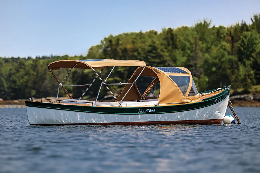 Allegro, built in the 1920s, was outfitted with a new solar charging system.