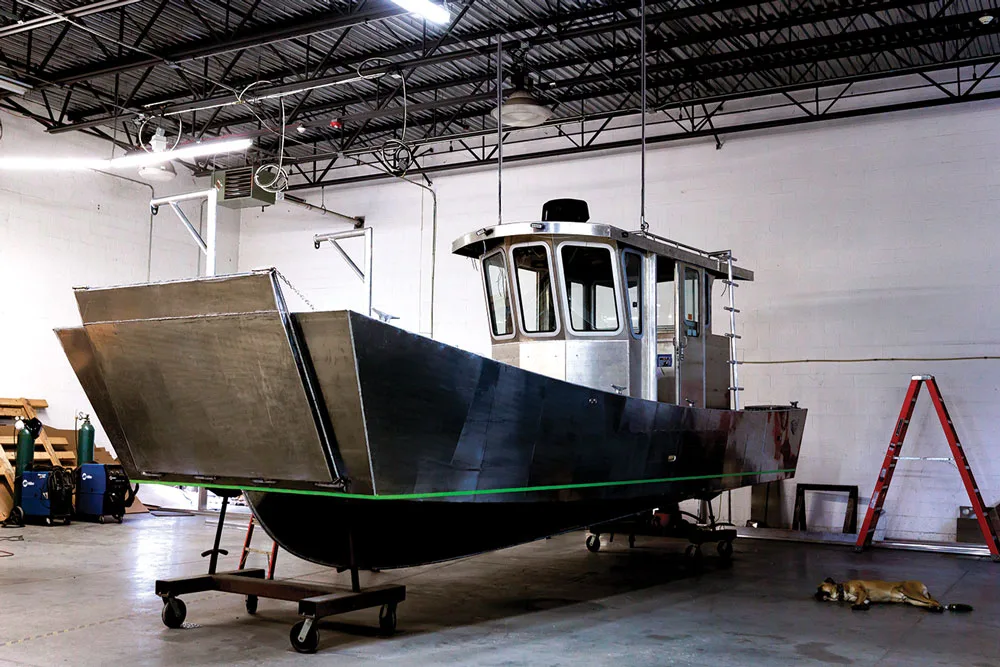 the 28-footer Fogg’s Boatworks built for Maine Ocean Farms