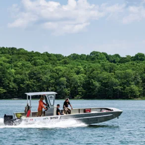 gliding along with an electric outboard