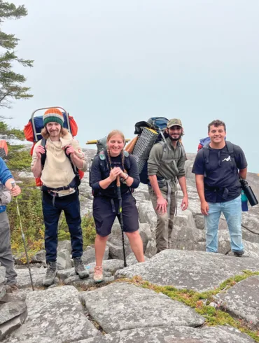 UMaine Machias Outdoor Recreation and Leadership Program students out on a hike