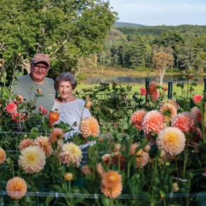Carol and Roger Hewitt owners of Highfields Farm in Hope, Maine