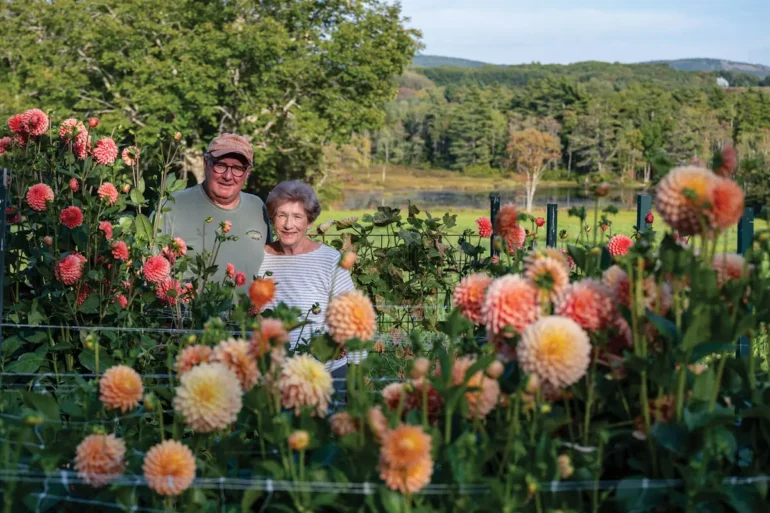 Carol and Roger Hewitt owners of Highfields Farm in Hope, Maine