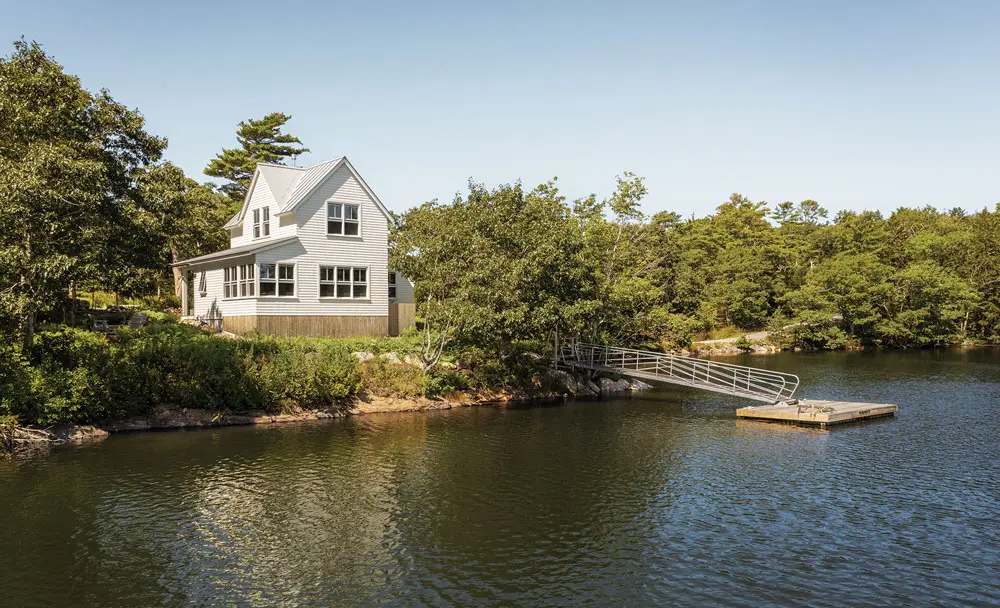 Susan Leahy's home on Oakhurst Island as seen from Frost Fish Cove